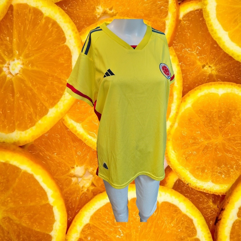 Adidas Colombia National Team Soccer Jersey Men Size 28 Yellow Blue Red